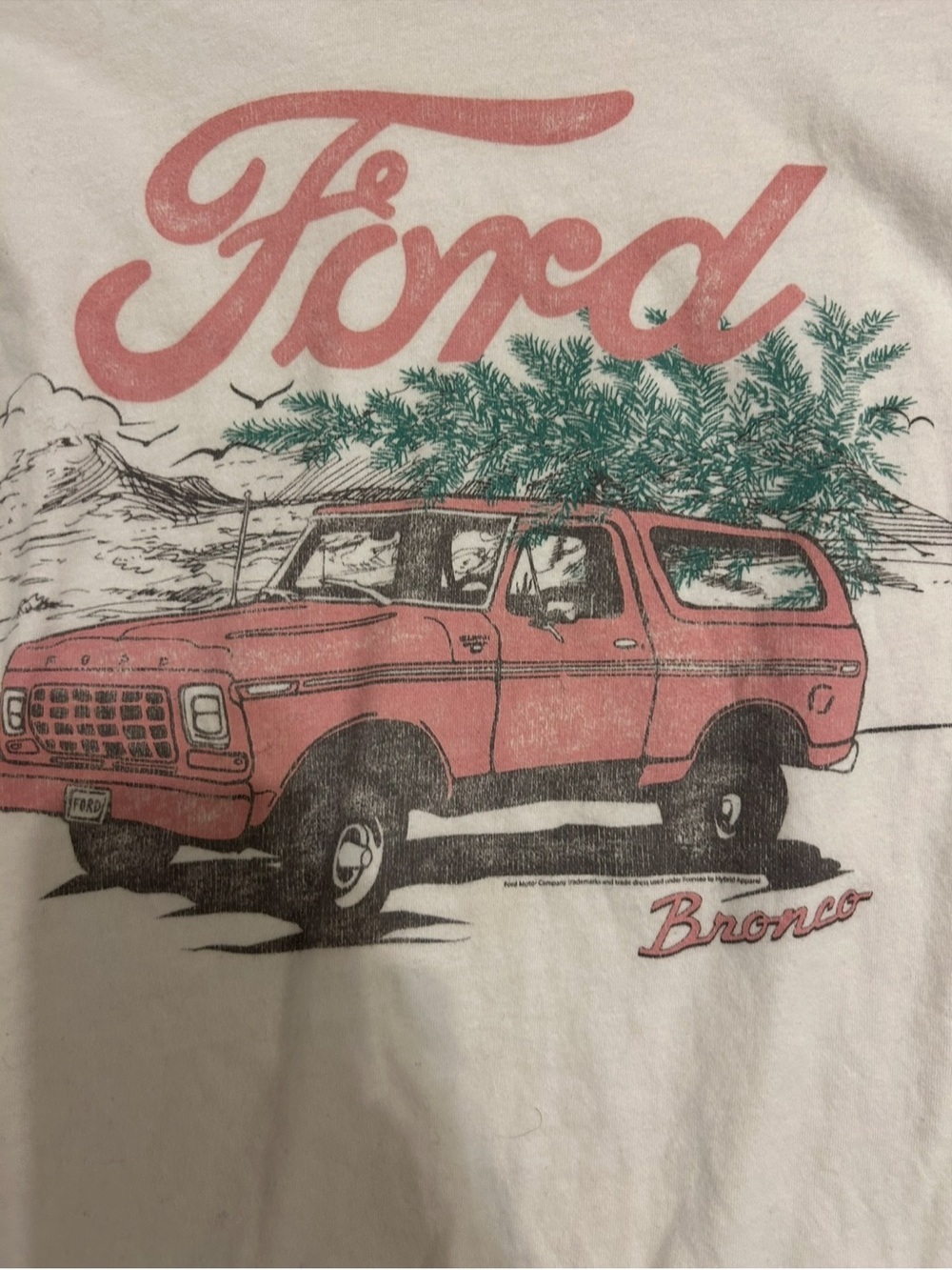 Rare Ford Bronco Graphic Tee Vintage Style White Cotton T-Shirt L - Picture 3 of 10